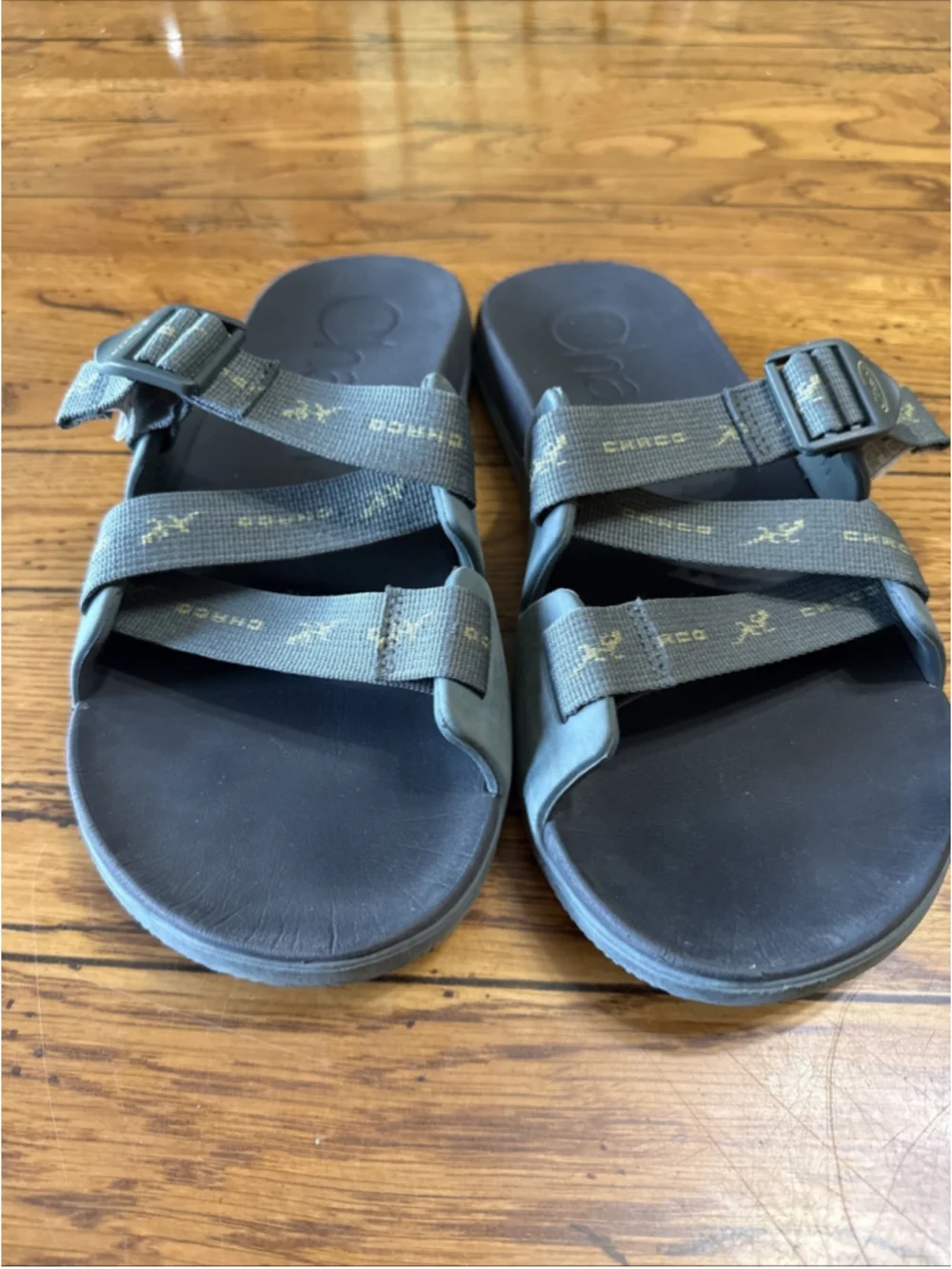 Chaco Chillos Slide Size Uas 11 EU 44 Men's Strappy Sport Sandals Olive Green